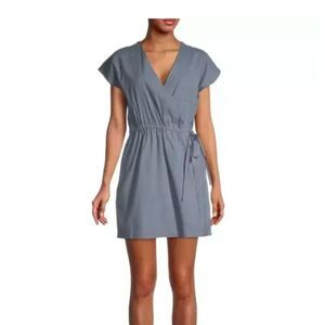 Theory Linen Blend Slate Blue Wrap Romper Size 2‎